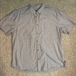 Prana Men’s Embroidered Print Short Sleeve Button Down Shirt